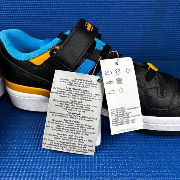 ? ADIDAS ORIGINALS FORUM LOW Men`s Size 10 Black Blue Basketball Shoes FZ5890 main image 4